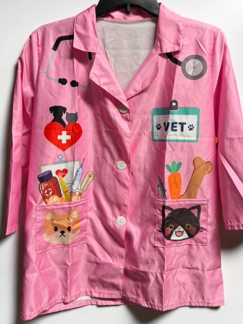 NWOT Kids Pink Veterinarian Costume Jacket One Size Vet Dress Up